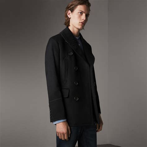 burberry brit wool pea coat|burberry pea coat men's sale.